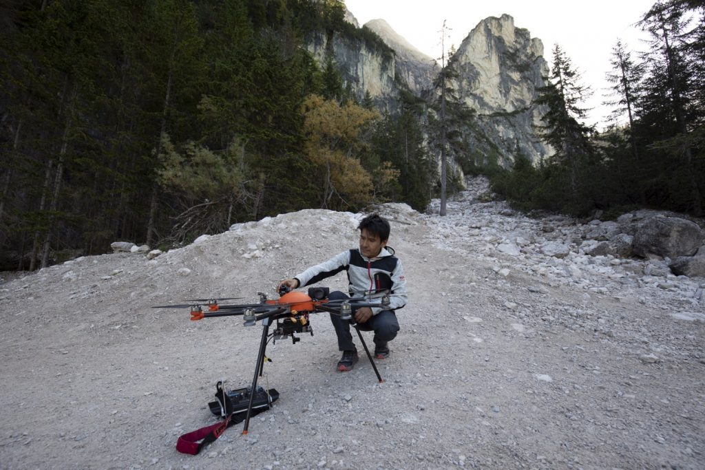 Test dei droni a Braies. Foto Andrea Di Giovanni / Eurac Research